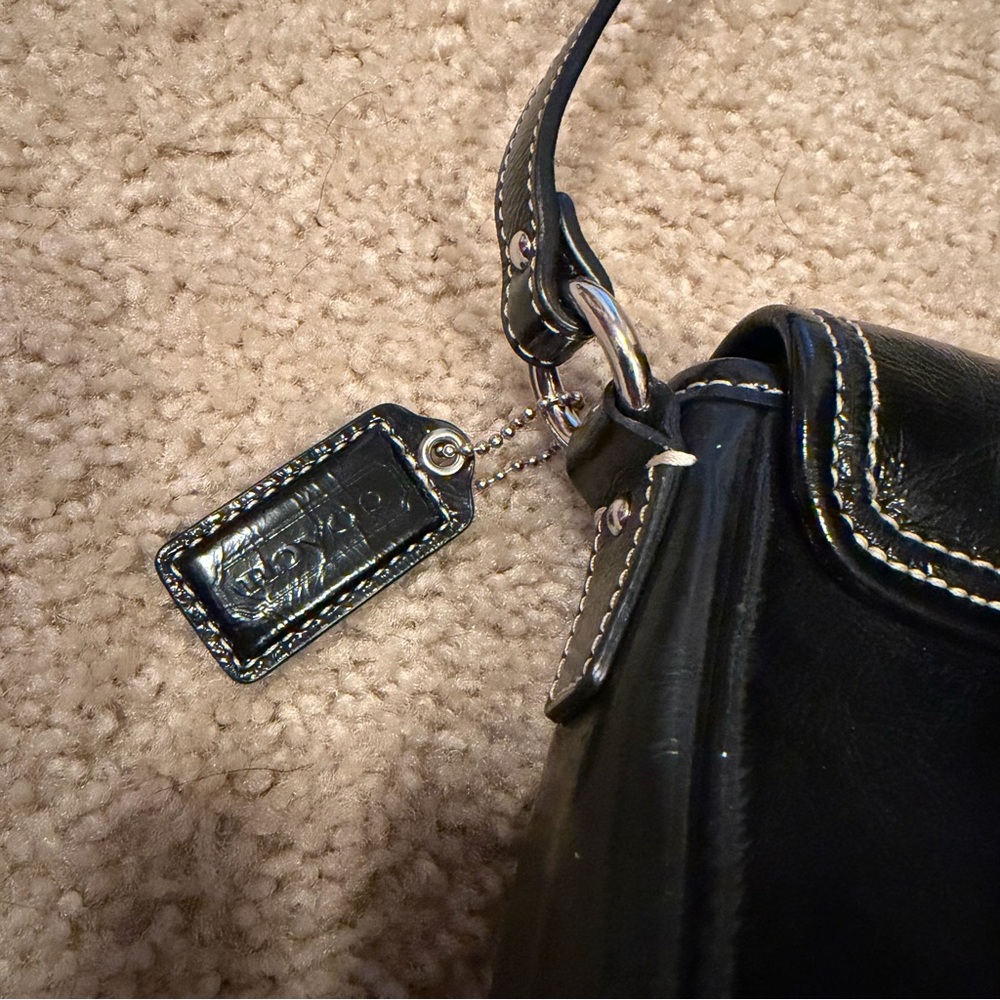 Coach Penny Turn Lock Black Patent Leather Mini Shoulder Bag - Picture 6 of 16